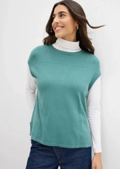 bonprix Bekleidung·Umstandsmode|Bekleidung·Jeans^Pullunder aus softem Viskose-Mix graugrün