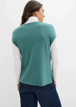 bonprix Bekleidung·Umstandsmode|Bekleidung·Jeans^Pullunder aus softem Viskose-Mix graugrün