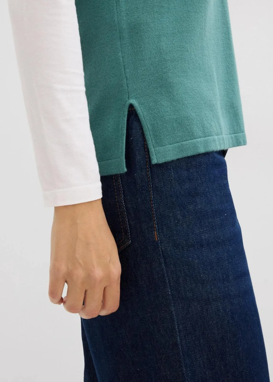 bonprix Bekleidung·Umstandsmode|Bekleidung·Jeans^Pullunder aus softem Viskose-Mix graugrün