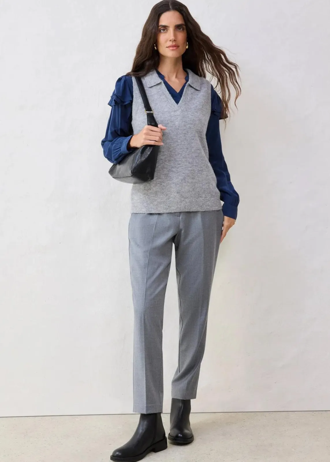 bonprix Bekleidung·Umstandsmode|Strickmode^Pullunder mit Alpakawolle hellgrau meliert