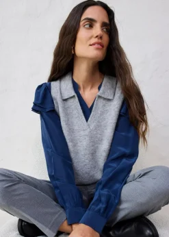 bonprix Bekleidung·Umstandsmode|Strickmode^Pullunder mit Alpakawolle hellgrau meliert