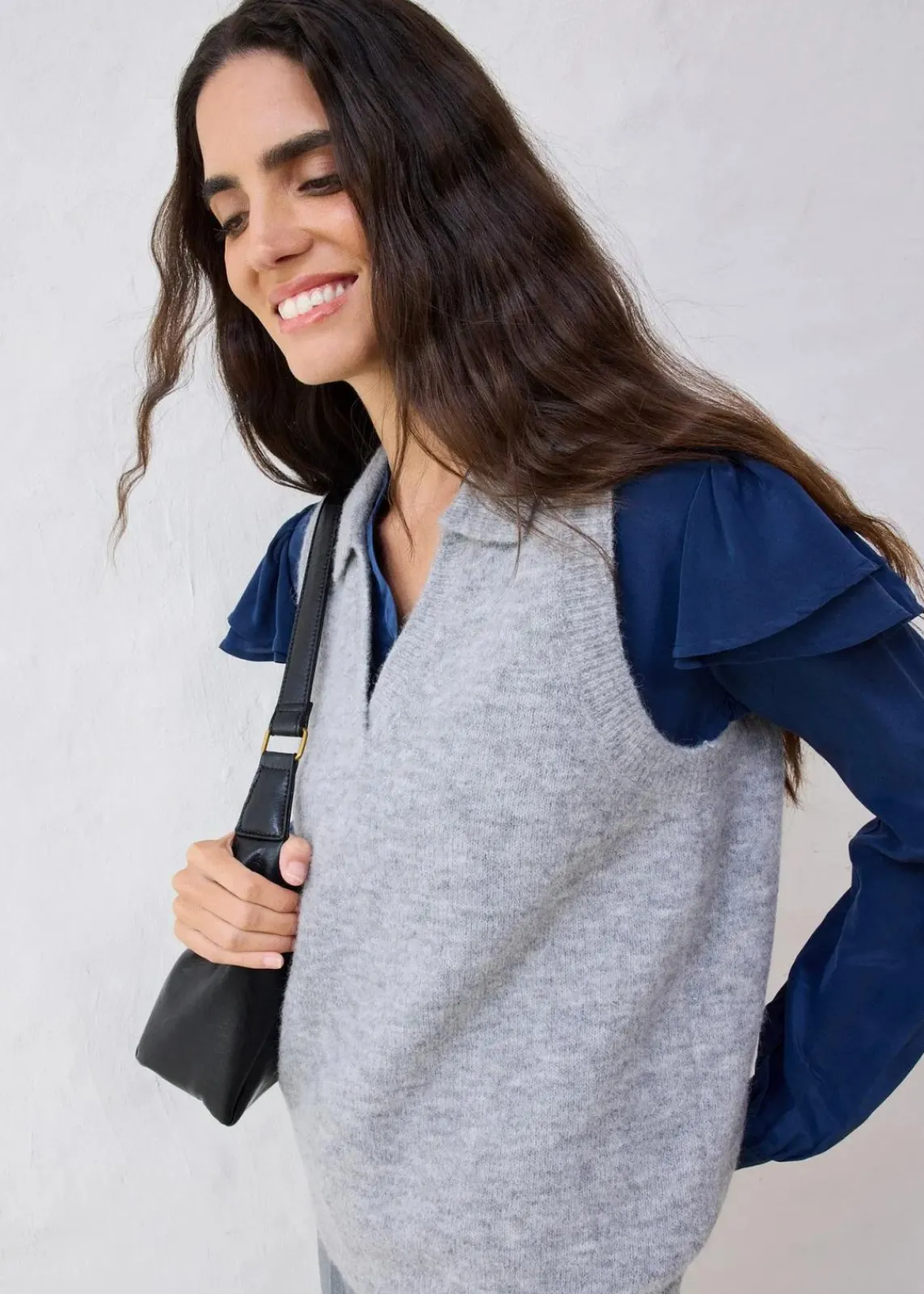 bonprix Bekleidung·Umstandsmode|Strickmode^Pullunder mit Alpakawolle hellgrau meliert