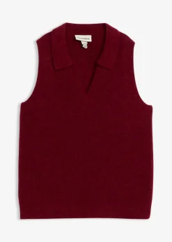 bonprix Pullover & Strickjacken|Strickmode^Pullunder mit Alpakawolle pflaumenrot