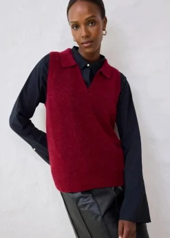 bonprix Pullover & Strickjacken|Strickmode^Pullunder mit Alpakawolle pflaumenrot