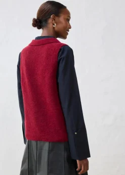 bonprix Pullover & Strickjacken|Strickmode^Pullunder mit Alpakawolle pflaumenrot