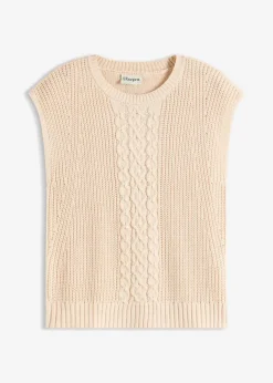 bonprix Bekleidung·Umstandsmode|Bekleidung·Jeans^Pullunder mit Baumwollanteil sand meliert