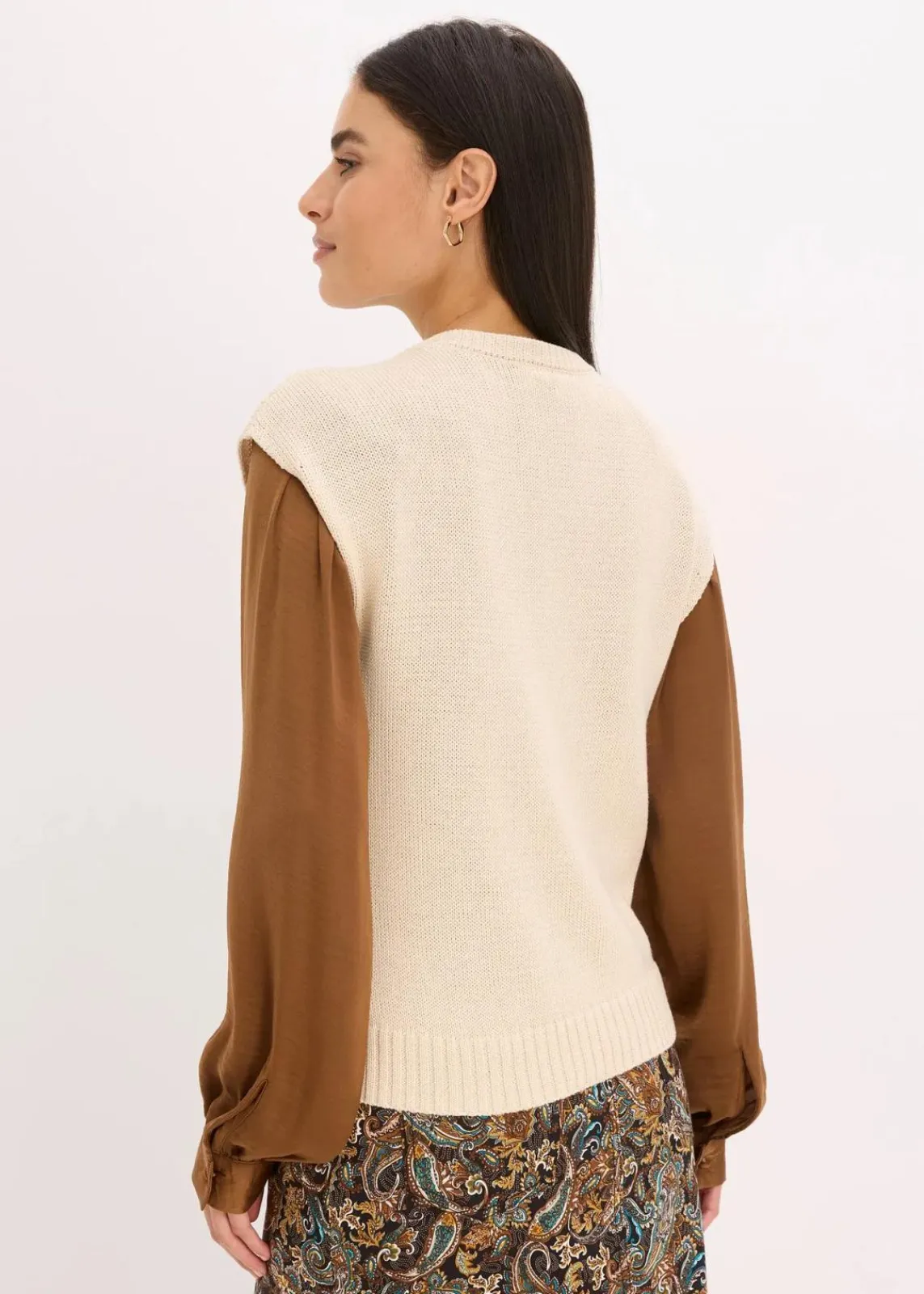 bonprix Bekleidung·Umstandsmode|Bekleidung·Jeans^Pullunder mit Baumwollanteil sand meliert