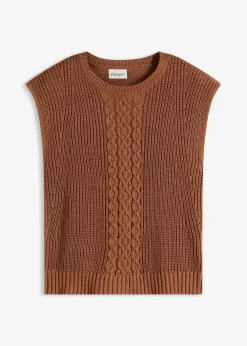 bonprix Pullover & Strickjacken|Strickmode^Pullunder mit Baumwollanteil pimentbraun