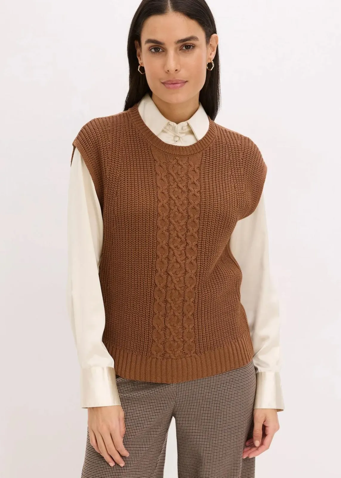 bonprix Pullover & Strickjacken|Strickmode^Pullunder mit Baumwollanteil pimentbraun