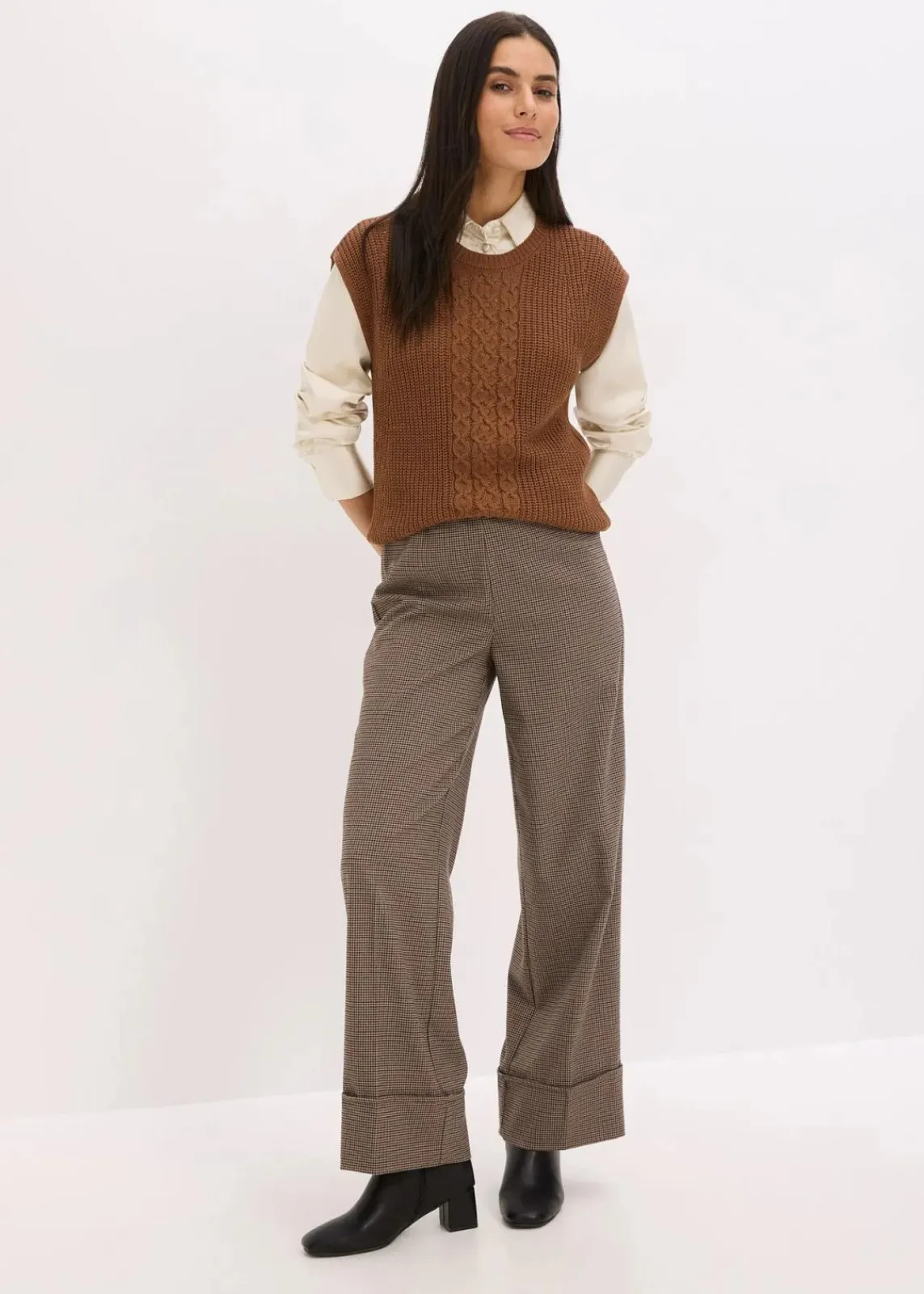 bonprix Pullover & Strickjacken|Strickmode^Pullunder mit Baumwollanteil pimentbraun