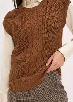 bonprix Pullover & Strickjacken|Strickmode^Pullunder mit Baumwollanteil pimentbraun