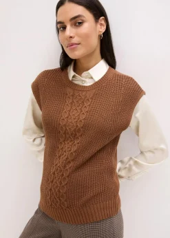 bonprix Pullover & Strickjacken|Strickmode^Pullunder mit Baumwollanteil pimentbraun