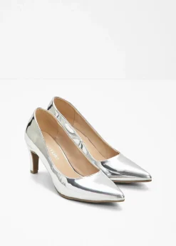 bonprix Pumps|Festliche Mode^Pumps in Lack-Optik silber metallic