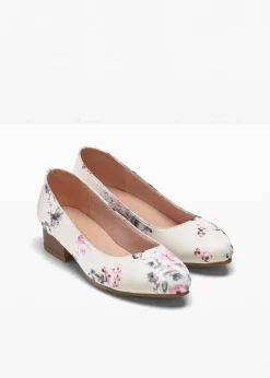 bonprix Pumps^Pumps mit Blockabsatz creme geblümt