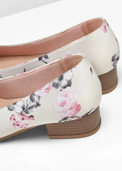 bonprix Pumps^Pumps mit Blockabsatz creme geblümt