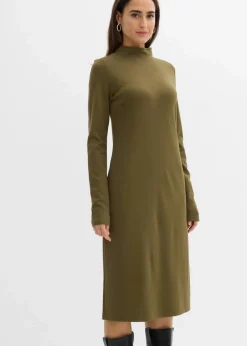bonprix Kleider|Basics^Punto Di Roma Kleid mit Stehkragen erdoliv