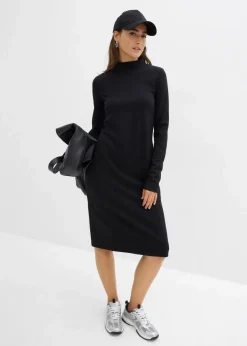 bonprix Bekleidung·Röcke|Bekleidung·Pullover & Strickjacken^Punto Di Roma Kleid mit Stehkragen schwarz