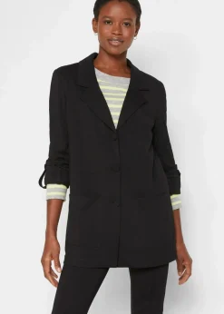 bonprix Bekleidung·Basics|Bekleidung·Blusen & Tuniken^Punto di Roma Longblazer aus Viskose-Mischung schwarz