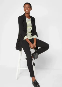 bonprix Bekleidung·Basics|Bekleidung·Blusen & Tuniken^Punto di Roma Longblazer aus Viskose-Mischung schwarz