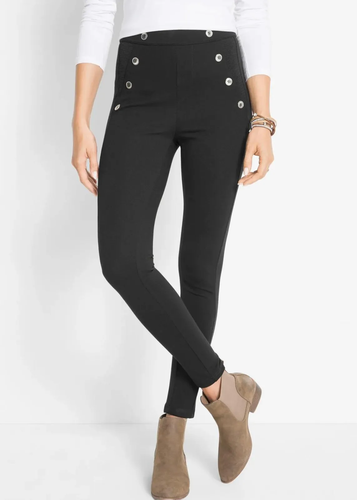bonprix Bekleidung·Kleider|Nachhaltigere Materialien^Punto Di Roma-Leggings schwarz