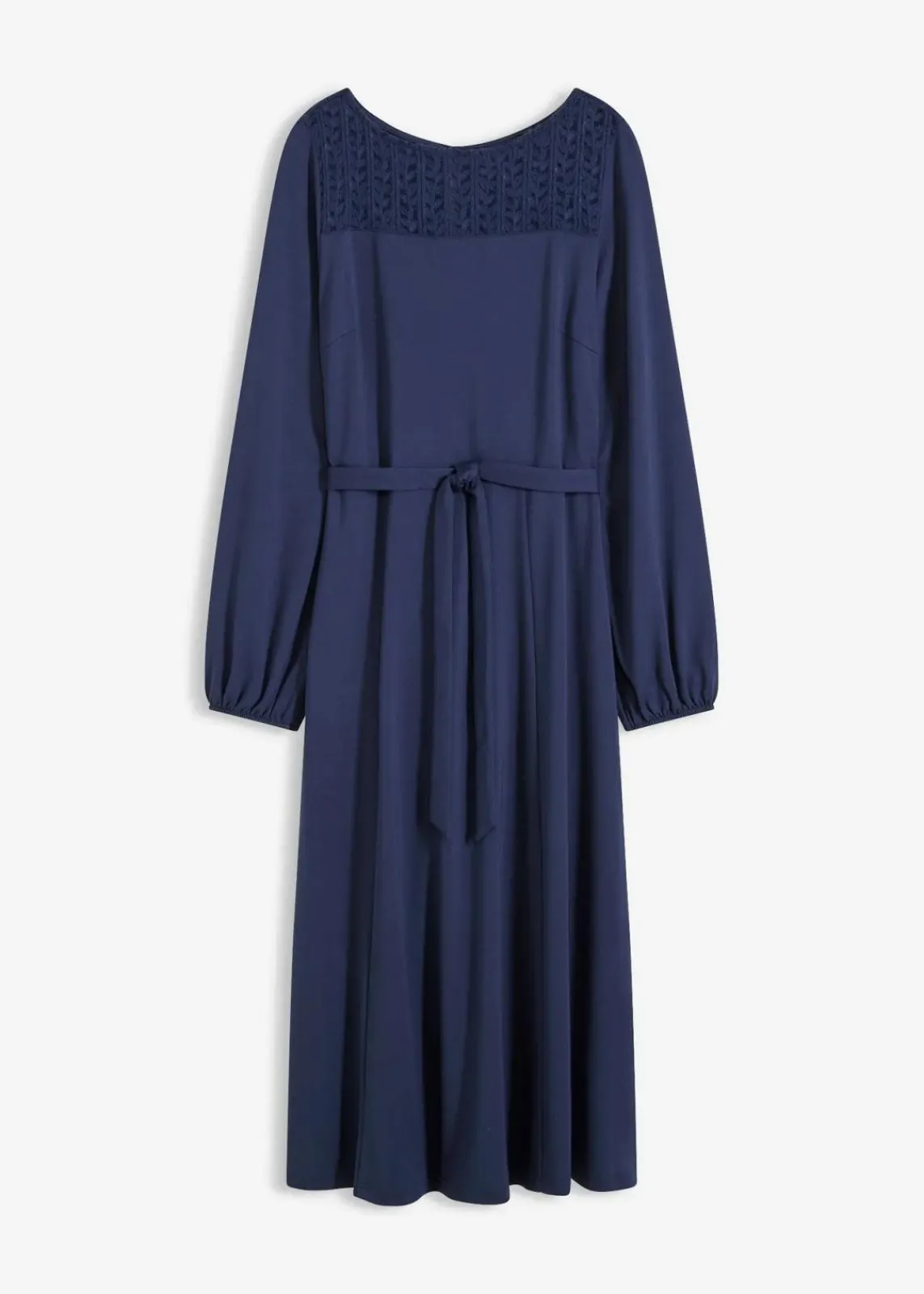 bonprix Kleider|Bekleidung·Pullover & Strickjacken^Punto Kleid mit Spitze dunkelblau