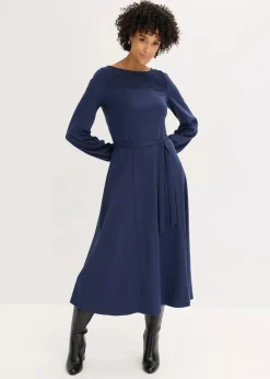 bonprix Kleider|Bekleidung·Pullover & Strickjacken^Punto Kleid mit Spitze dunkelblau