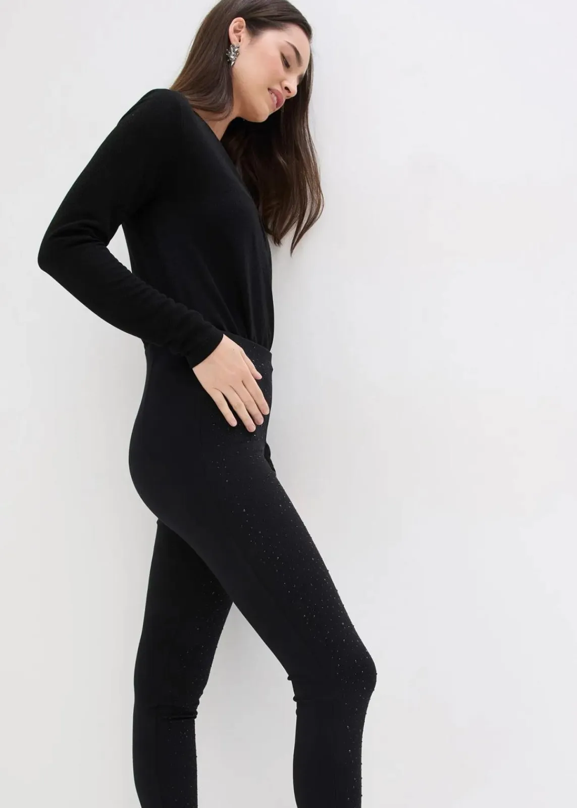bonprix Bekleidung·Kleider|Hosen^Punto-Leggings schwarz