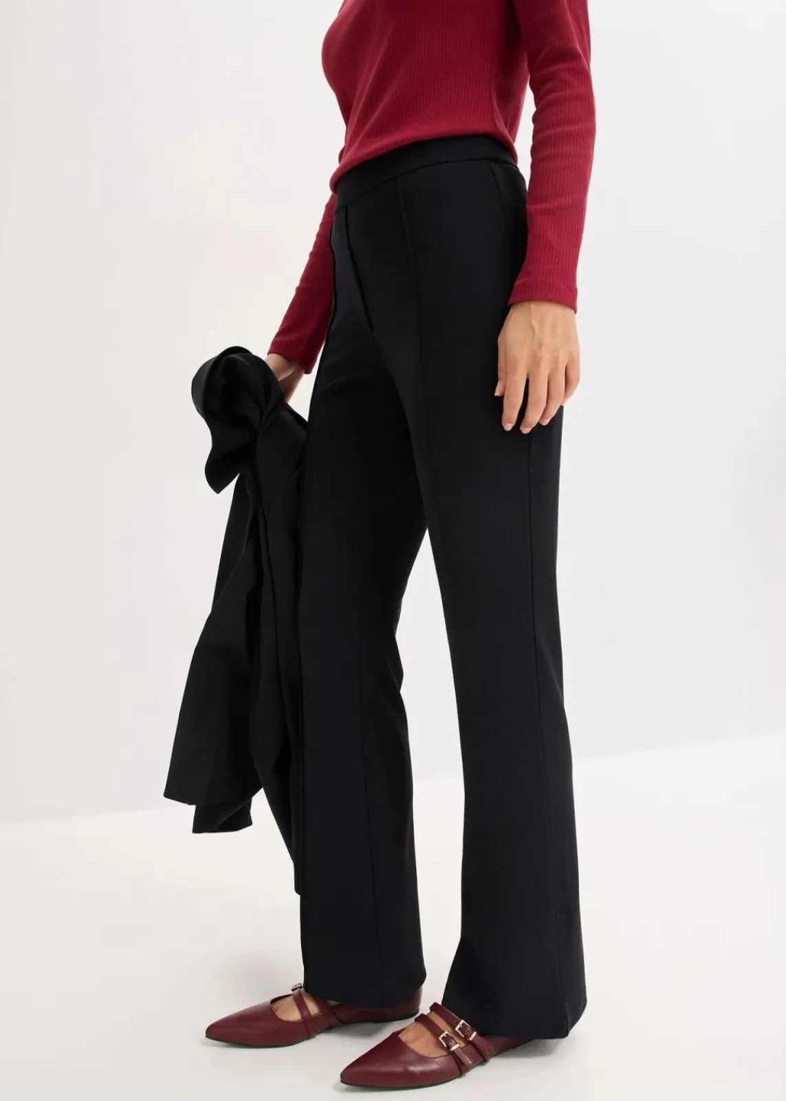 bonprix Bekleidung·Kleider|Hosen^Punto-Schlupfhose schwarz