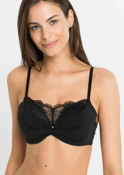 bonprix Große Cups D-H|Bhs^Push-up BH in Bandeau-Optik schwarz
