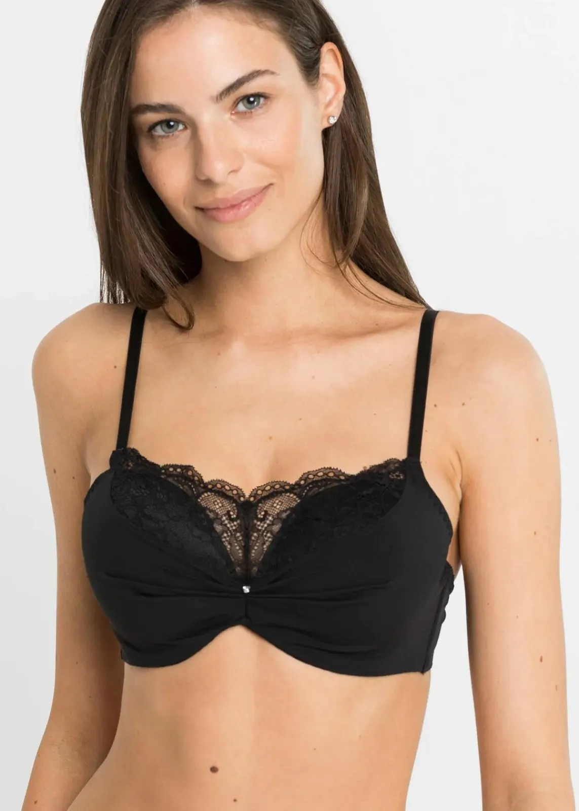 bonprix Große Cups D-H|Bhs^Push-up BH in Bandeau-Optik schwarz