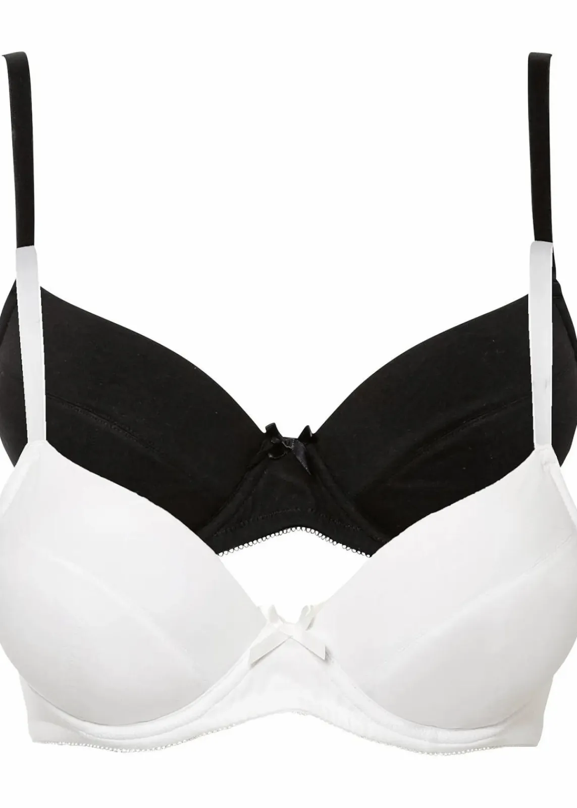bonprix Nachhaltigere Materialien|Bhs^Push-up-BH mit Bügel mit Bio-Baumwolle (2er Pack) schwarz + weiß