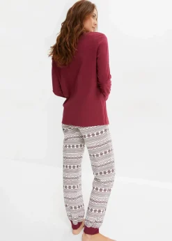 bonprix Wäsche·Nachtwäsche|Nachhaltigere Materialien^Pyjama ahornrot gemustert
