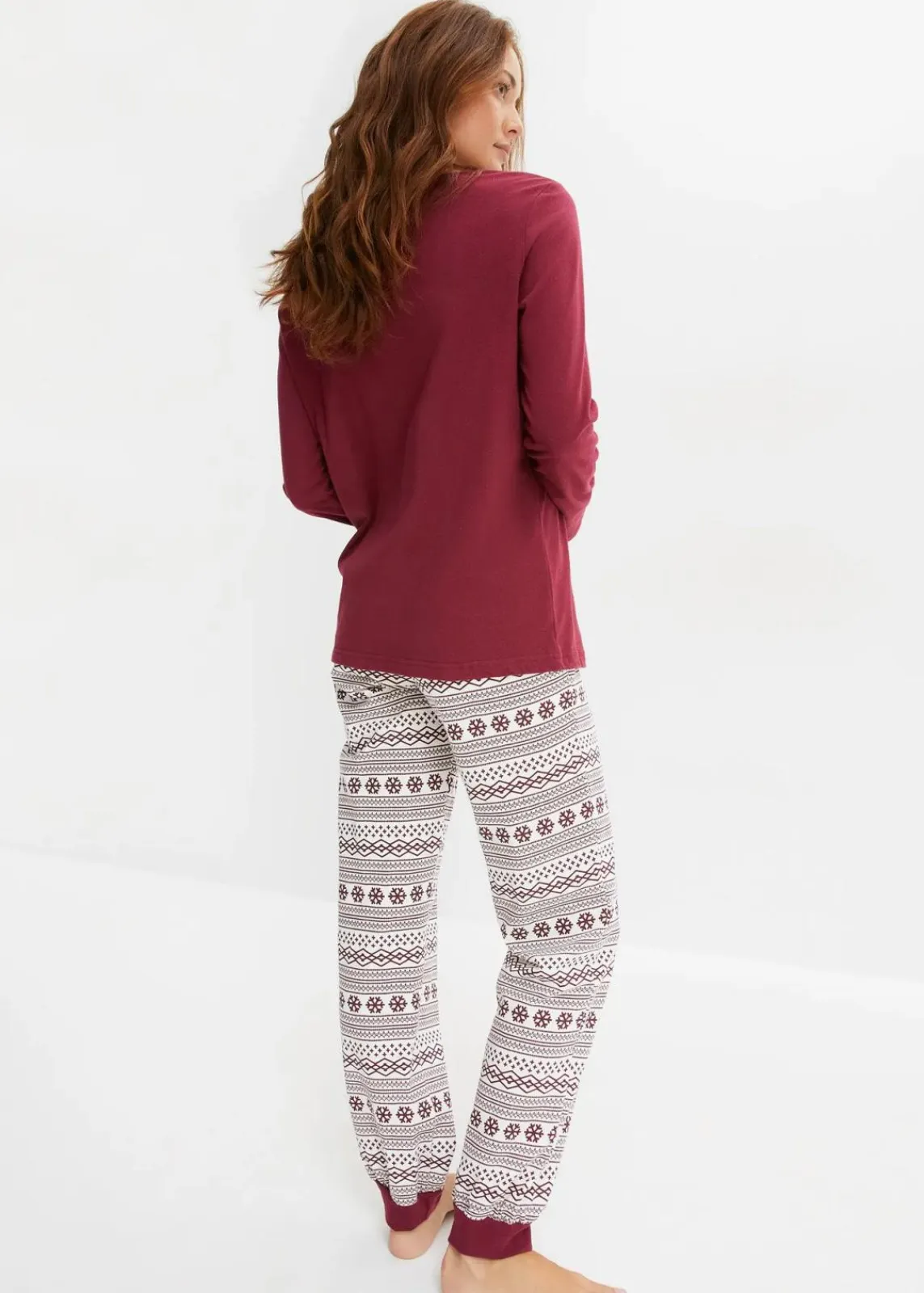 bonprix Wäsche·Nachtwäsche|Nachhaltigere Materialien^Pyjama ahornrot gemustert
