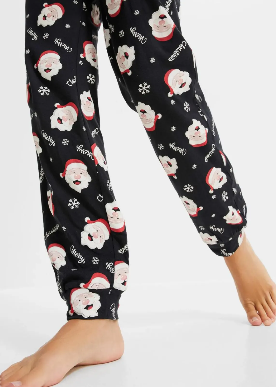 bonprix Wäsche·Nachtwäsche|Nachtwäsche^Pyjama aus reiner Baumwolle schwarz/erdbeere gemustert