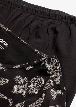 bonprix Nachtwäsche^Pyjama aus reiner Baumwolle schwarz paisley