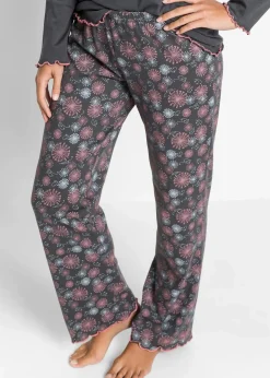 bonprix Wäsche·Nachtwäsche|Nachhaltigere Materialien^Pyjama aus reiner Bio-Baumwolle grau bedruckt