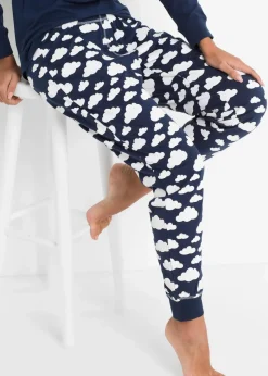 bonprix Wäsche·Nachtwäsche|Nachhaltigere Materialien^Pyjama aus reiner Bio-Baumwolle dunkelblau bedruckt