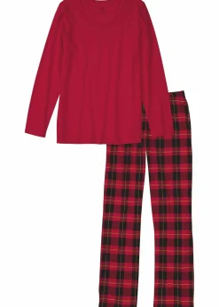 bonprix Nachhaltigere Materialien|Nachtwäsche^Pyjama aus reiner Bio-Baumwolle abendrot kariert