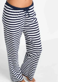 bonprix Wäsche·Nachtwäsche|Nachhaltigere Materialien^Pyjama aus reiner Bio-Baumwolle dunkelblau/weiß gestreift