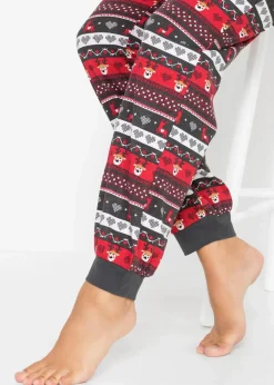 bonprix Nachhaltigere Materialien|Nachtwäsche^Pyjama aus reiner Bio-Baumwolle schiefergrau bedruckt