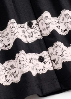 bonprix Wäsche·Nachtwäsche|Nachtwäsche^Pyjama aus softem Viskose-Mix schwarz/wollweiß