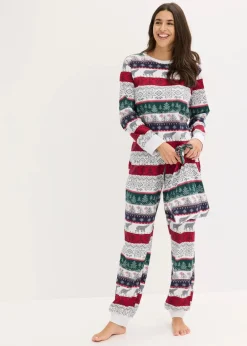 bonprix Wäsche·Nachtwäsche|Nachtwäsche^Pyjama aus weicher Baumwolle mit Geschenktasche naturmeliert bedruckt