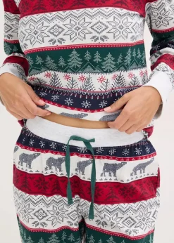 bonprix Wäsche·Nachtwäsche|Nachtwäsche^Pyjama aus weicher Baumwolle mit Geschenktasche naturmeliert bedruckt