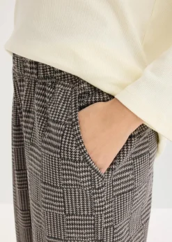 bonprix Wäsche·Nachtwäsche|Nachtwäsche^Pyjama aus weicher Baumwolle naturbeige/schwarz kariert