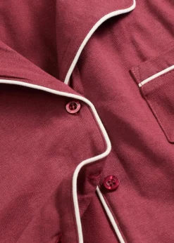 bonprix Wäsche·Nachtwäsche|Nachtwäsche^Pyjama aus weicher Baumwolle mit Knopfleiste ahornrot