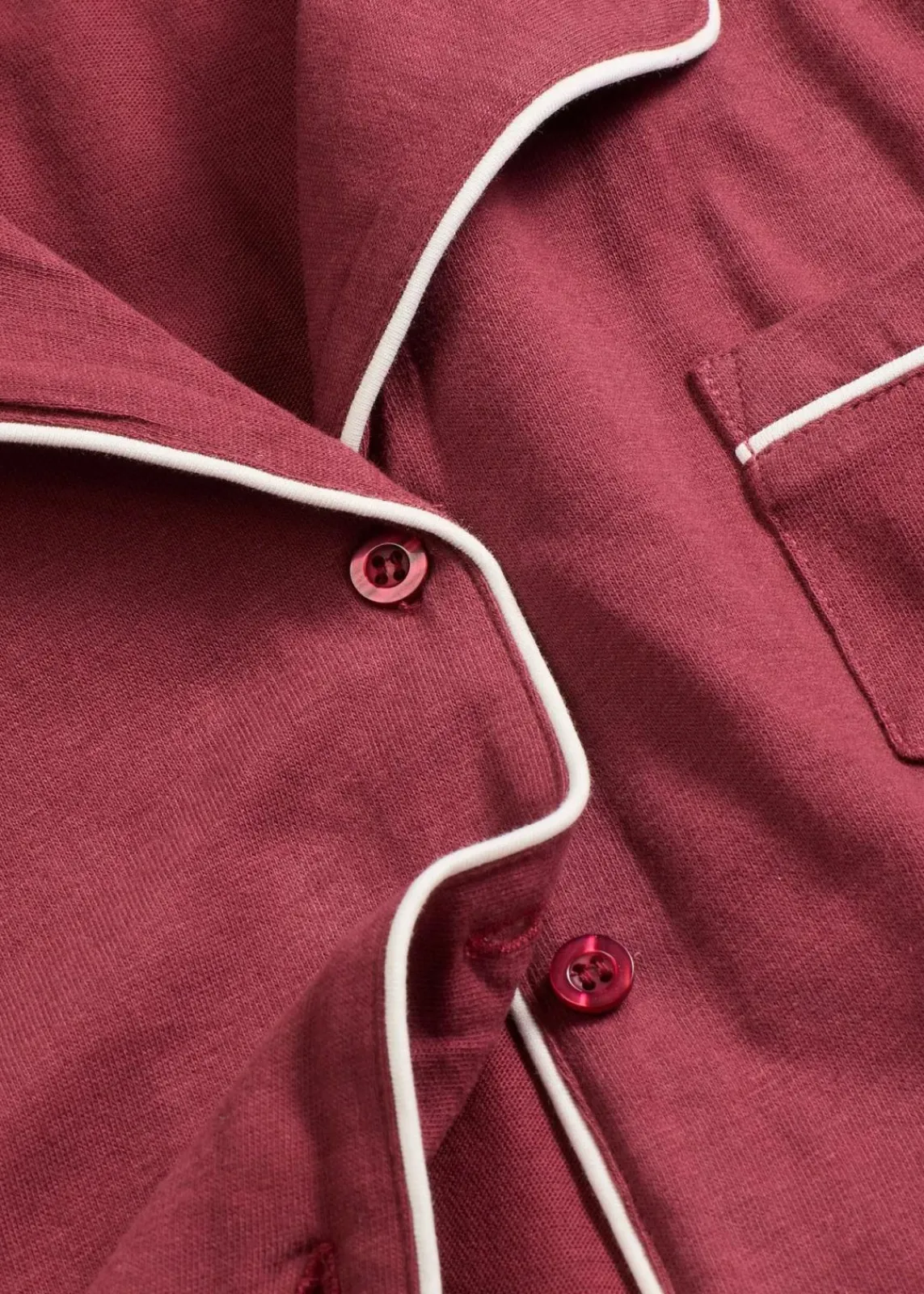 bonprix Wäsche·Nachtwäsche|Nachtwäsche^Pyjama aus weicher Baumwolle mit Knopfleiste ahornrot