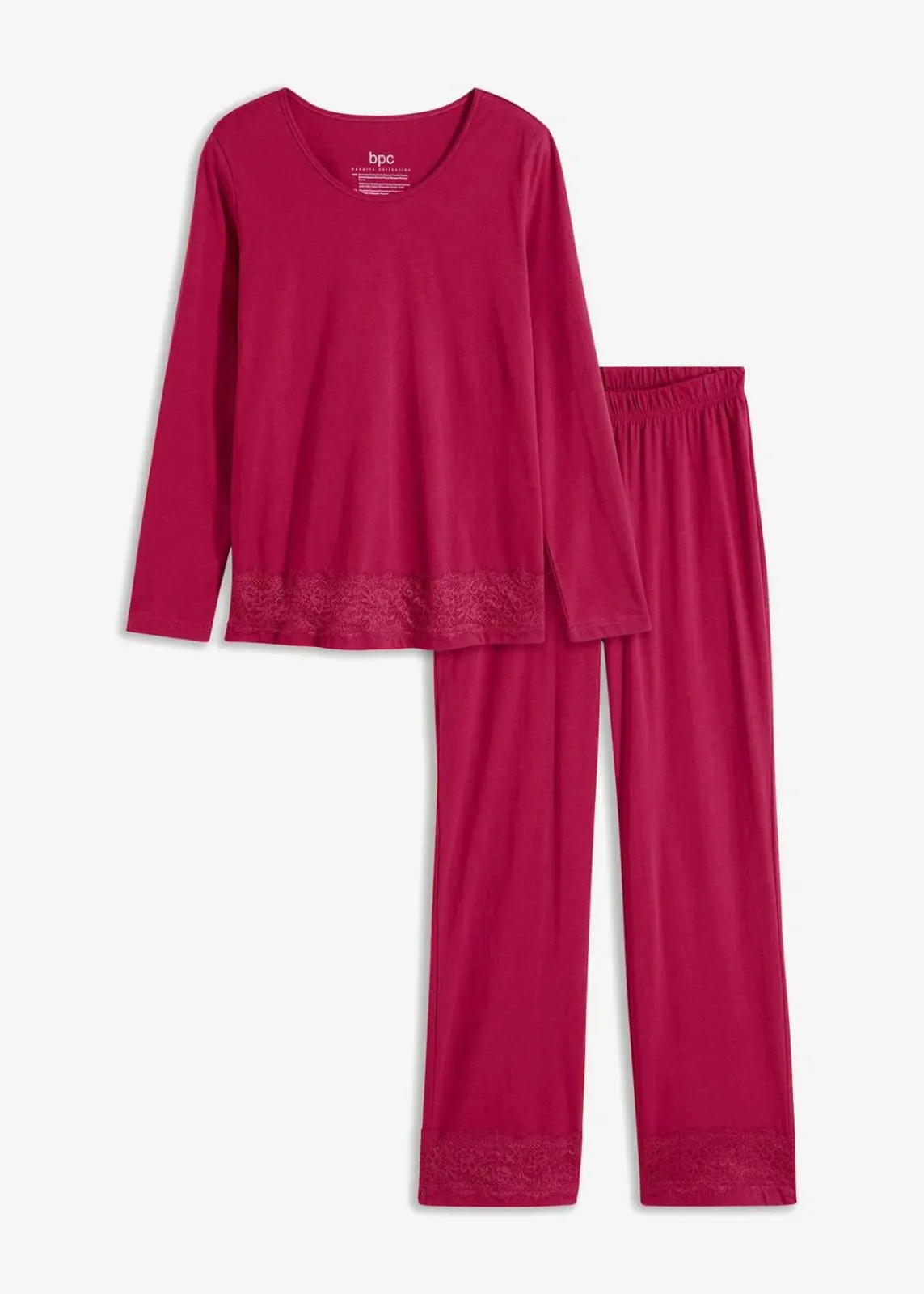 bonprix Wäsche·Nachtwäsche|Nachtwäsche^Pyjama mit dezenter Spitze magenta
