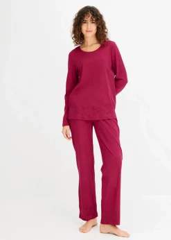 bonprix Wäsche·Nachtwäsche|Nachtwäsche^Pyjama mit dezenter Spitze magenta