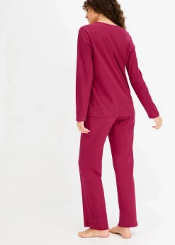 bonprix Wäsche·Nachtwäsche|Nachtwäsche^Pyjama mit dezenter Spitze magenta