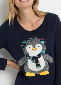 bonprix Wäsche·Nachtwäsche|Nachtwäsche^Pyjama mit Flanellhose dunkelblau kariert